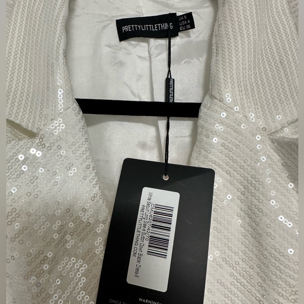 Sequin White Blazer Dress - Picture 2 of 4